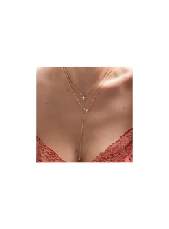 Collier Zag Bijoux Olyde acier doré croix nacre