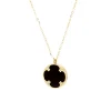 Collier Zag Bijoux Pepito pendentif trèfle onyx