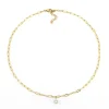Collier Zag bijoux Renée solitaire acier doré_x005f_x000D_zirconium