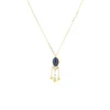 Collier Zag Bijoux Seville acier doré lapis lazuli