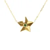 Collier Zag Bijoux étoile acier doré oxyde vert
