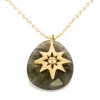 Collier Zag Bijoux étoiles acier doré labradorite