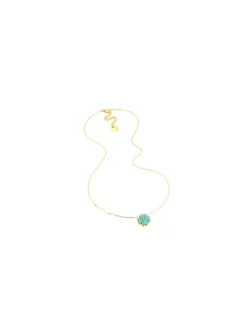 Collier Zag Bijoux Trifolium acier doré Amazonite