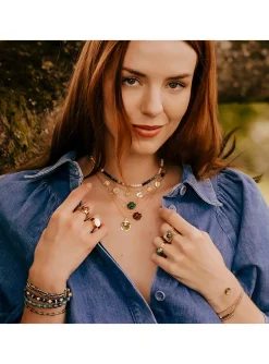 Collier Zag Bijoux Trifolium trèfle onyx
