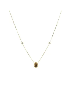 Collier Zag Bijoux Tux acier doré Oeil de tigre