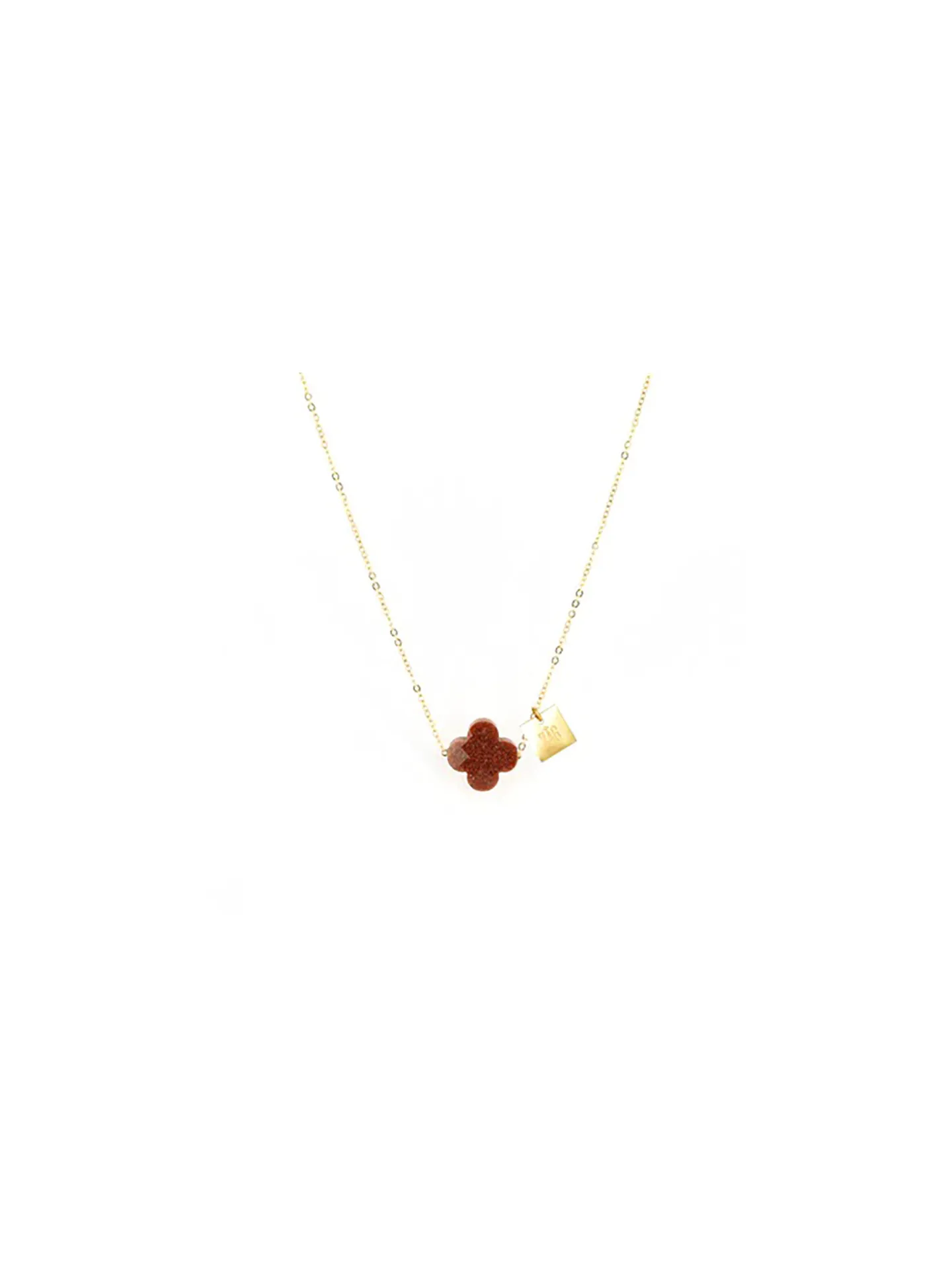 Collier Zag Bijoux Vega marron pailleté