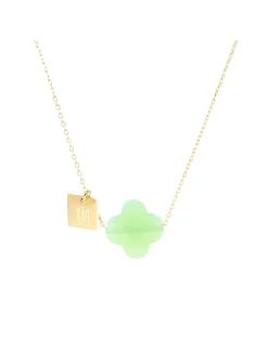 Collier Zag Bijoux Vega trèfle vert pâle