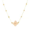 Collier Zag Bijoux Velasquez agate grise acier doré