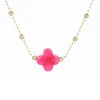 Collier Zag Bijoux Velasquez agate fuchsia_x005f_x000D_acier doré
