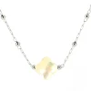 Collier Zag Bijoux Velasquez acier et nacre blanche