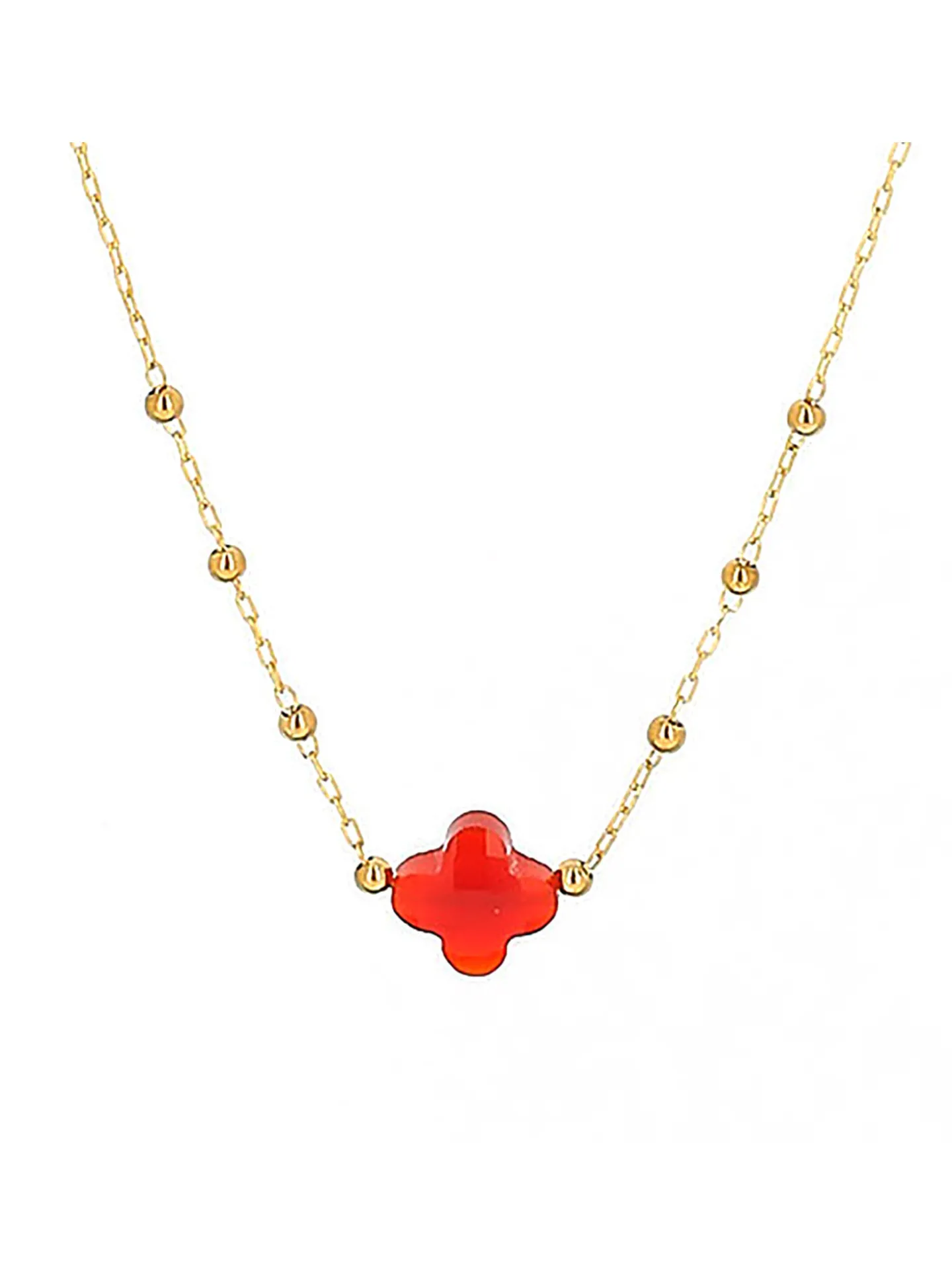 Collier Zag Bijoux Velasquez acier doré cornaline