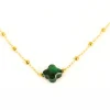 Collier Zag Bijoux Velasquez acier doré malachite