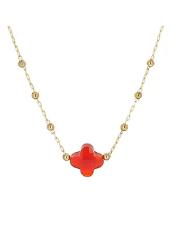 Collier Zag Bijoux Velasquez acier doré cornaline