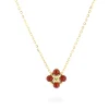 Collier Zag Mint acier doré cornaline