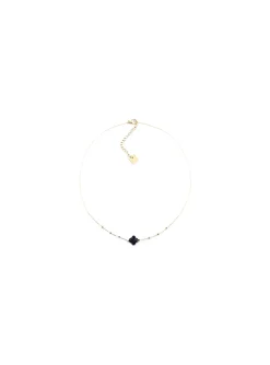 Collier Zag Velasquez acier doré onyx