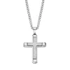 Colllier homme LOTUS pendentif croix en acier