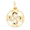 Croix basque cerclée or jaune 9 carats