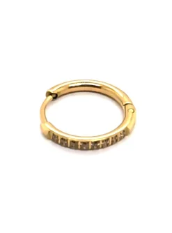 Créole individuelle Zag Bijoux acier doré pavée_x005f_x000D_oxyde