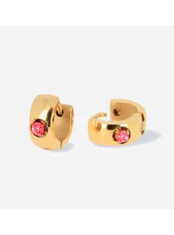 Créole individuelle Zag Bijoux acier doré_x005f_x000D_oxyde rouge