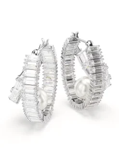 Créoles Ariana Grande x Swarovski Crystal Pearls_x005f_x000D_cristaux taille baguette