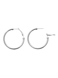 Créoles Brillaxis acier fil rond 3 mm_x005f_x000D_40 mm diamètre