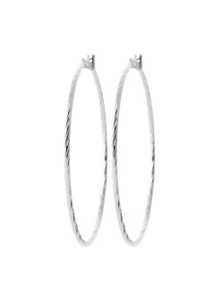 Créoles Brillaxis argent rhodié 50mm