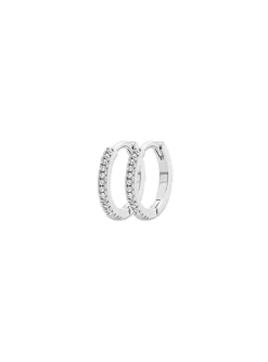Créoles Brillaxis argent rhodié empierrées 10mm