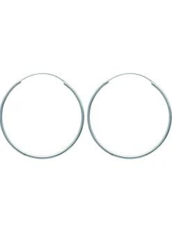 Créoles Brillaxis argent rhodié 50mm