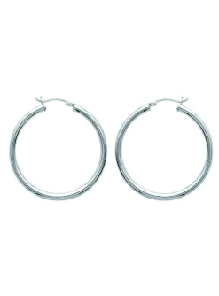 Créoles Brillaxis argent rhodié 40mm