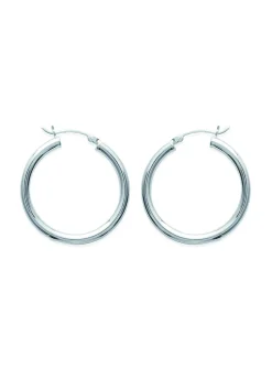 Créoles Brillaxis argent rhodié 30mm