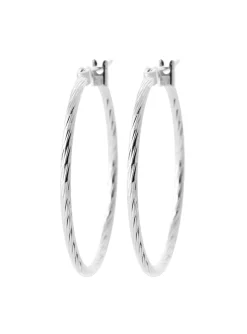 Créoles Brillaxis argent rhodié 30mm