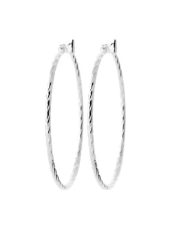 Créoles Brillaxis argent rhodié 40mm