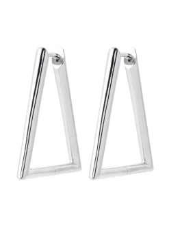 Créoles Brillaxis argent rhodié triangle