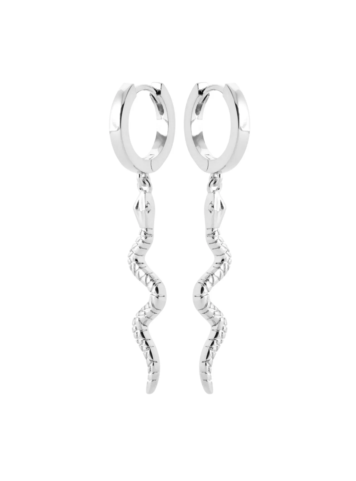 Créoles Brillaxis argent rhodié serpent