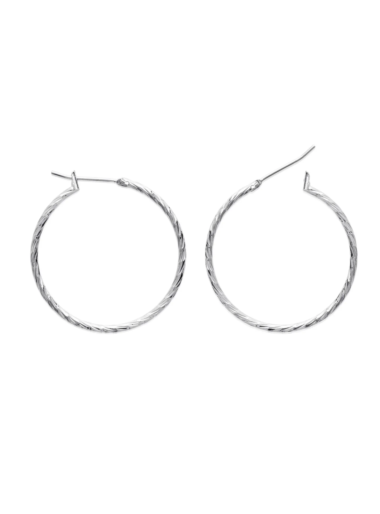 Créoles Brillaxis argent rhodié 30mm