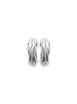 Créoles Brillaxis argent rhodié 3 brins 22mm