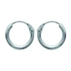 Créoles Brillaxis en argent rhodié 10mm