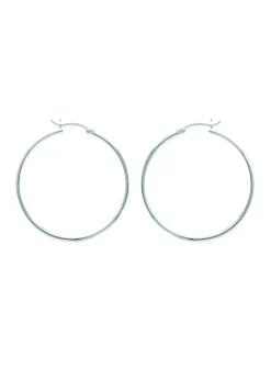 Créoles Brillaxis en argent rhodié 40mm