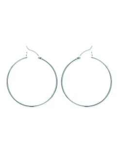 Créoles Brillaxis en argent rhodié 40mm