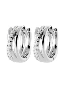 Créoles Brillaxis entrelacées argent rhodié OZ