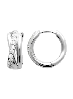 Créoles Brillaxis entrelacées argent rhodié OZ
