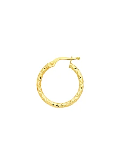 Créoles Brillaxis fil rond diamanté or 9K 2 mm