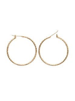 Créoles Brillaxis fil rond strié 1.5 mm diam 40 mm