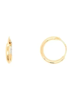 Créoles Brillaxis 12mm fil rond 1.5mm or 18 carats