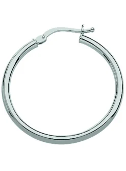 Créoles Brillaxis or blanc 9 carats 25 mm