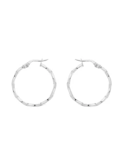 Créoles Brillaxis or blanc 9 carats torsadé 20mm