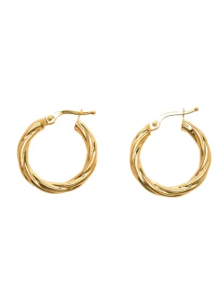 Créoles Brillaxis or jaune 9 carats torsdé 15 mm