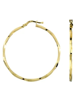 Créoles Brillaxis or jaune torsadé 18 carats 35 mm