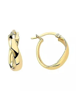 Créoles Brillaxis ovales vrillées or jaune 18 carats