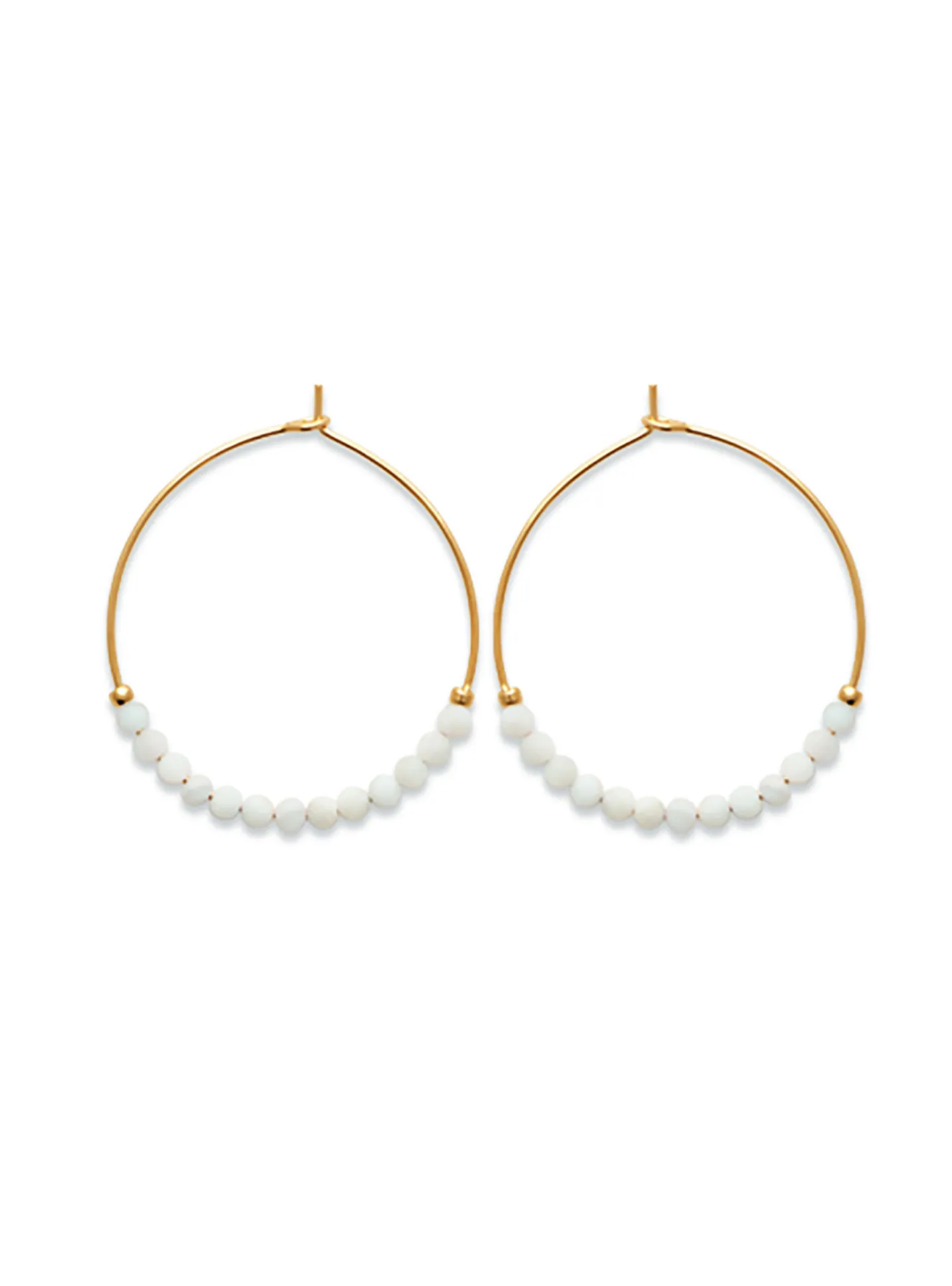 Créoles Brillaxis perles blanches 30 mm